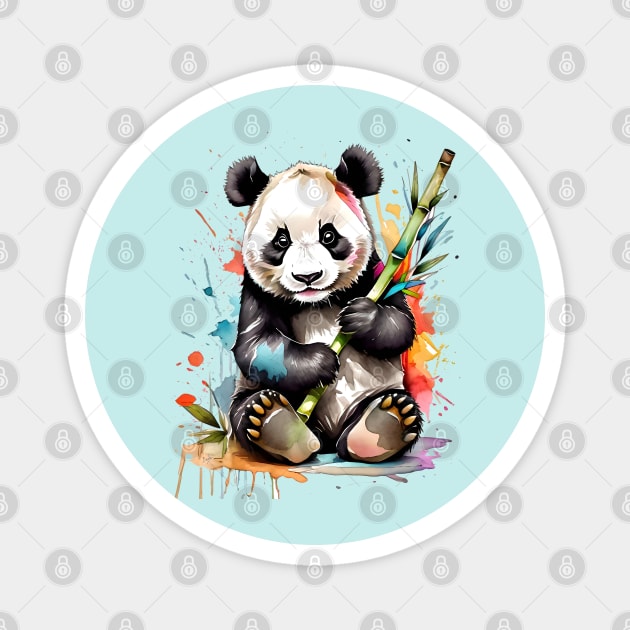 Artistic Panda Portrait V4 Magnet by Peter Awax